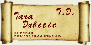 Tara Dabetić vizit kartica